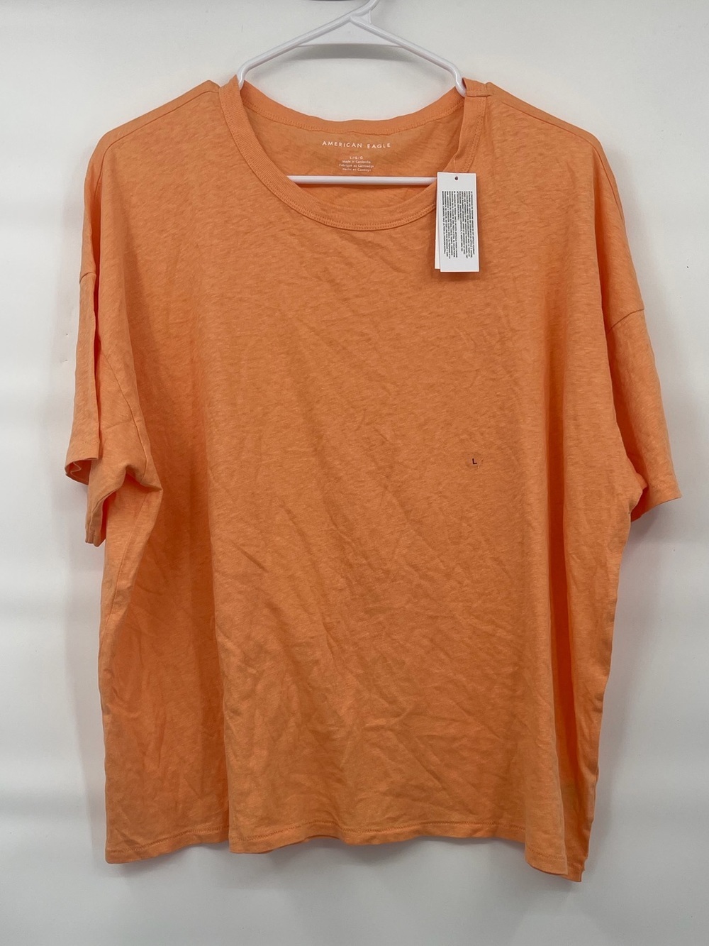 American Eagle nwt orange pastel crew neck cotton oversized short sleeve tee